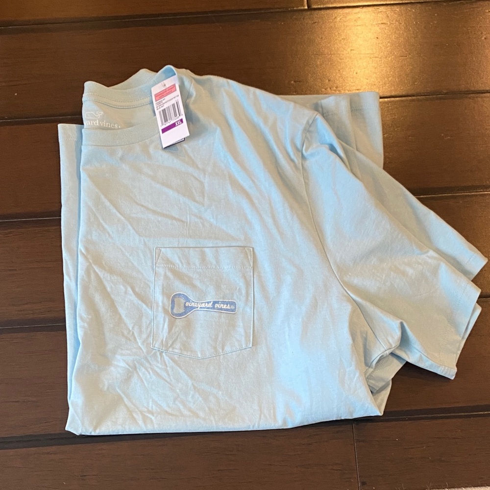 Vineyard Vines Sky Blue Tee with Pocket